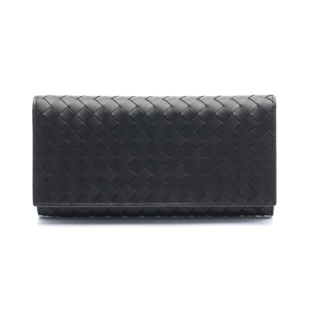 Bottega Veneta Intrecciato Billfold Wallet Leather Black